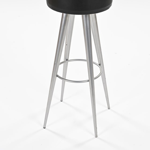 Metal and Leather Golia Stools by Maurizio Peregalli for Zeus, 1993, Set of 4 For Sale - Image 4 of 7