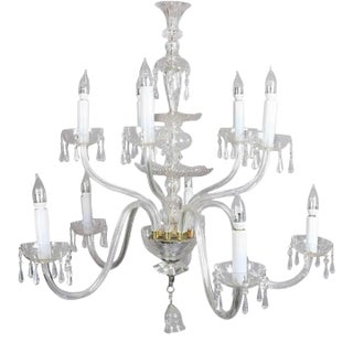 Oversized European Ten-Light Crystal Chandelier, 20th Century For Sale