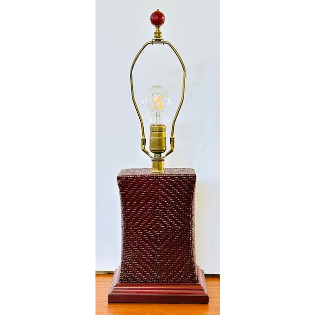 Textile Asian Basket Table Lamp For Sale - Image 7 of 7