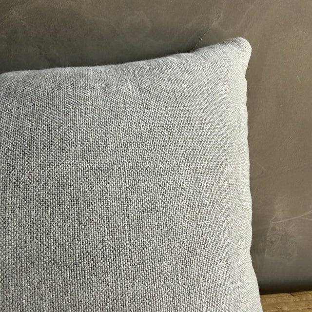Mid-Century Modern Stone Washed Linen Lumbar Pillow With Down Insert For Sale - Image 3 of 5