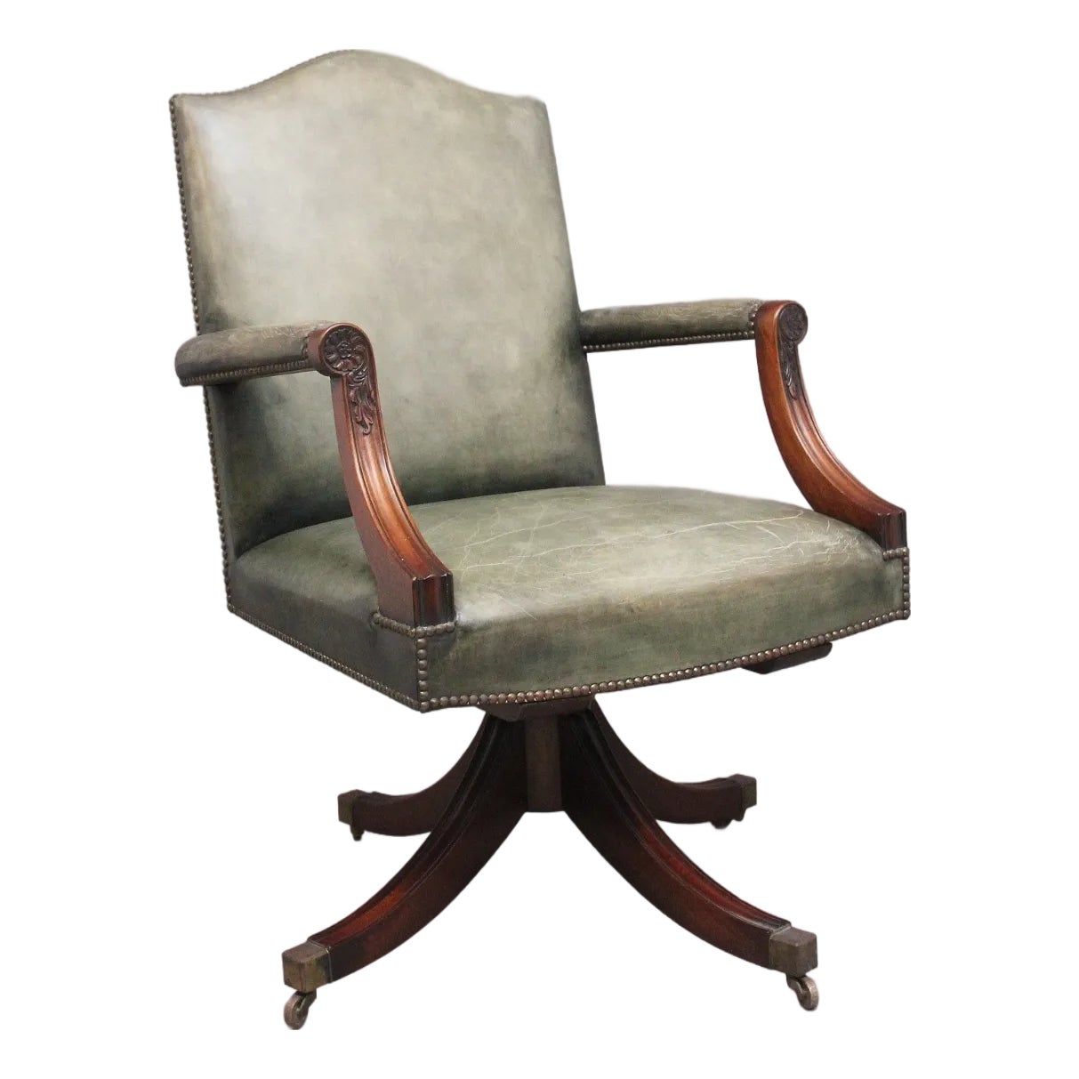 Vintage Mahogany Desk Chair, 1920 | Chairish