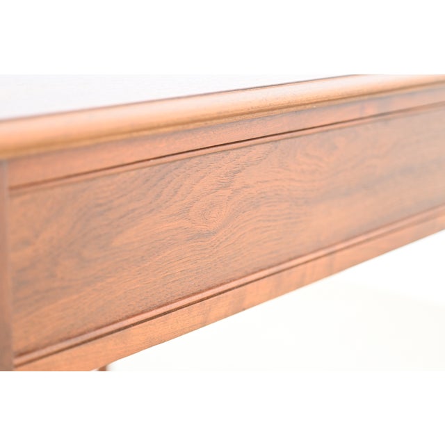 Brown Baker Furniture Queen Anne Walnut and Burl Wood End Table For Sale - Image 8 of 12