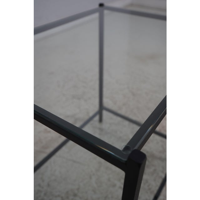 Pair Charleston Forge 2 Tier Glass Top Iron End Tables For Sale - Image 9 of 12