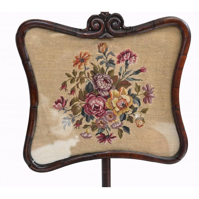 Regency Pole Screens with Needlepoint Tapestries, 1830s, Set of 2 For Sale - Image 11 of 18
