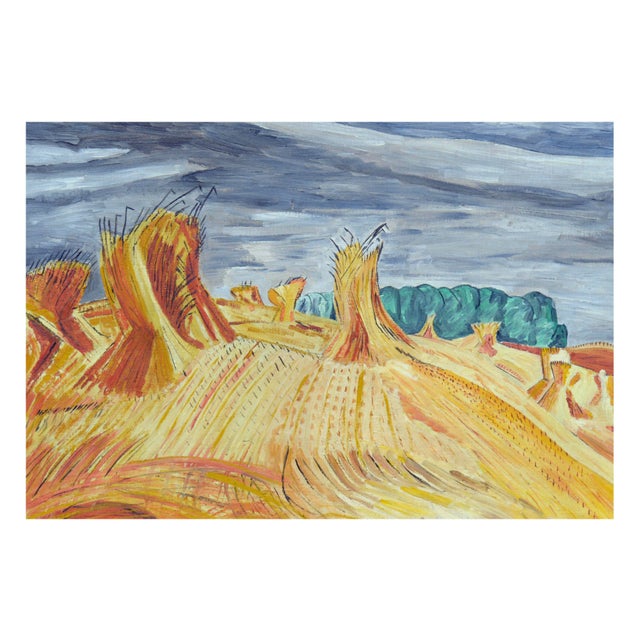 Modern Modernist Wheat Sheaves Landscape by Eleanor Walls Plau For Sale - Image 3 of 6