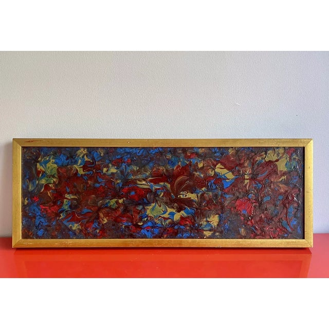 Abstract Original 2008 Signed Abstract Impressionist Heavy Glossy Impasto Resin Art For Sale - Image 3 of 6