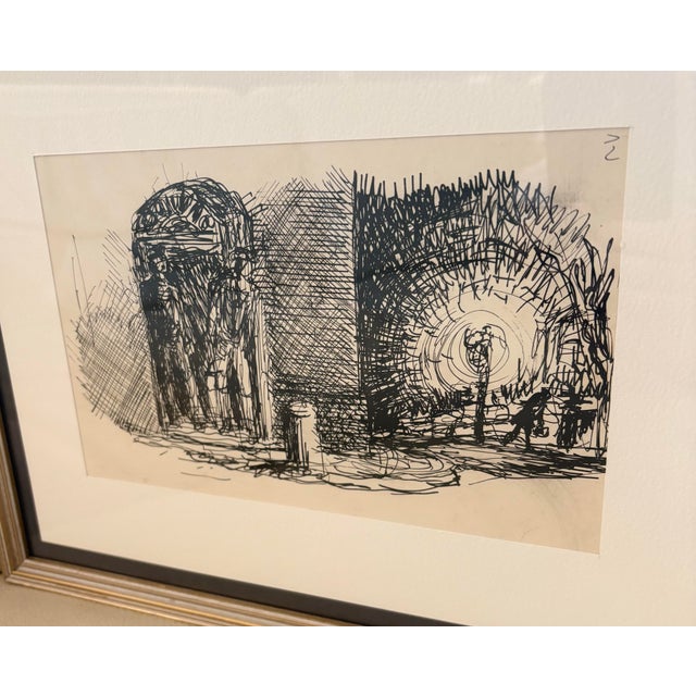 Set of 6 Original Vintage Pen & Ink Illustrator’s Studio Studies For Sale - Image 12 of 12