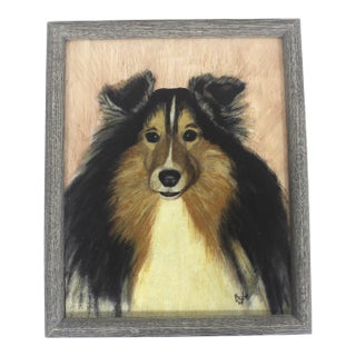 Vintage Dog Painting Framed For Sale