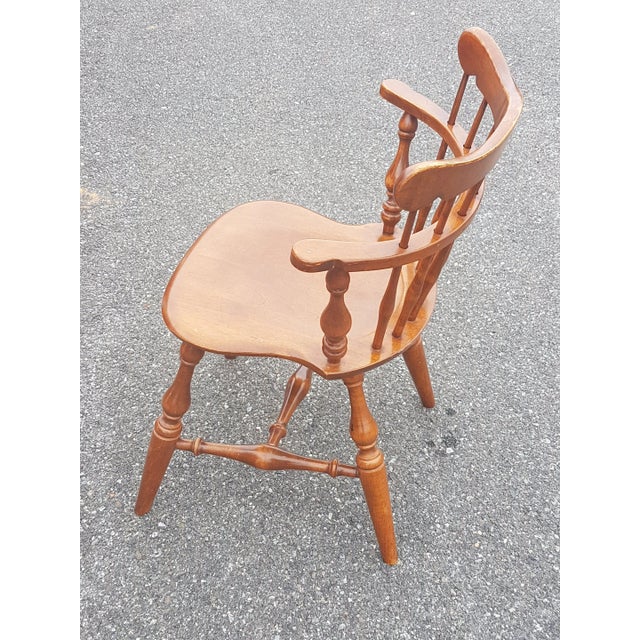 Wood Mid 20th Century Ethan Allen Heirloom Maple Comb Back Windsor Dining Chairs - Set of 5 For Sale - Image 7 of 11