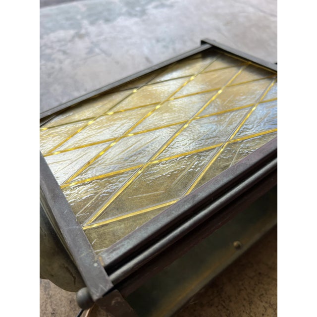 1940s 1940s Carriage Lamp With Harlequin Yellow Glass For Sale - Image 5 of 10