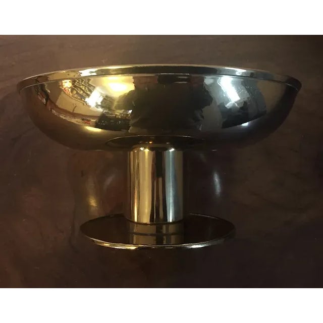 1930's Austrian Brass Centerpiece Tazza Compote Bowl in the Manner of Tommi Parzinger For Sale - Image 10 of 12