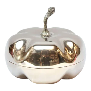 Italian Modernist Silver-Plated "Squash" Lidded Serving/Candy Dish