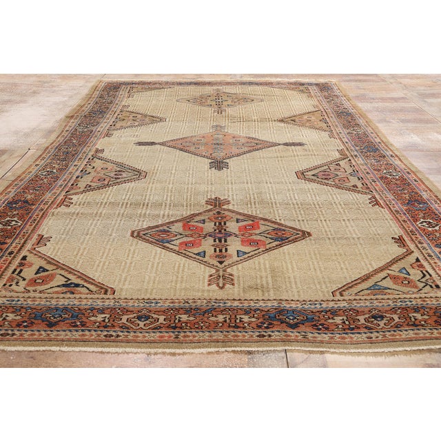 Tan Late 19th Century Antique Persian Malayer Rug - 06'06 X 11'08 For Sale - Image 8 of 9