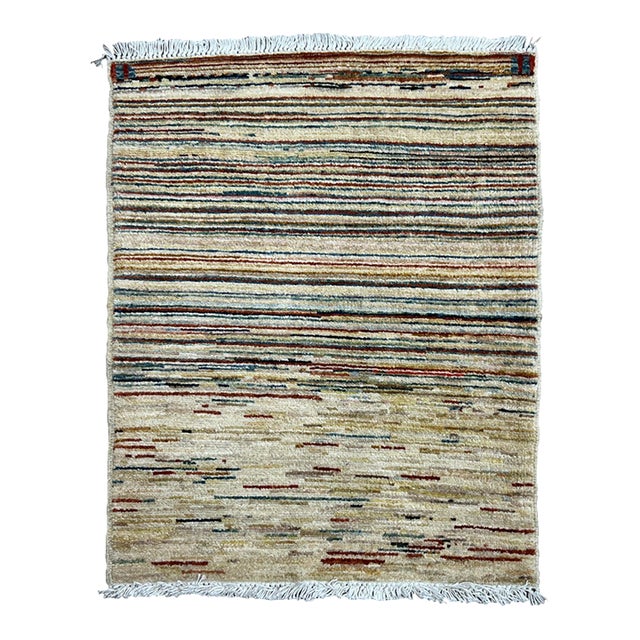 Afghan Striped Gabbeh Wool Rug 2’2” X 2’10” For Sale