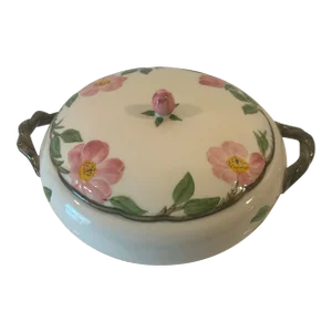 Late 20th Century Franciscan Desert Rose Covered Vegetable Dish