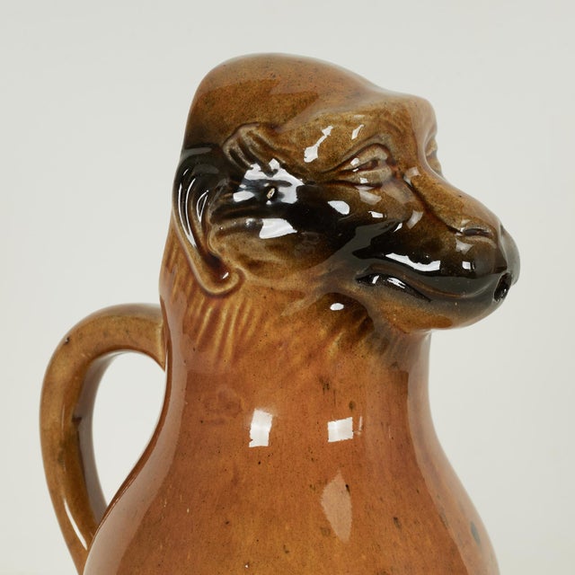 Antique English Earthenware Monkey Water Pitcher For Sale - Image 9 of 13