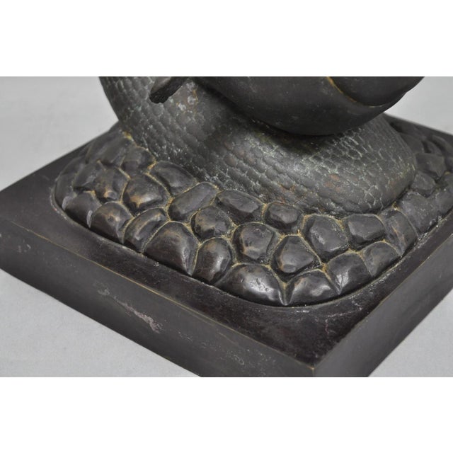 Vintage Mythical Bronze Cherub Riding Snail Sculpture Figure Attr to Maitland Smith For Sale - Image 11 of 18