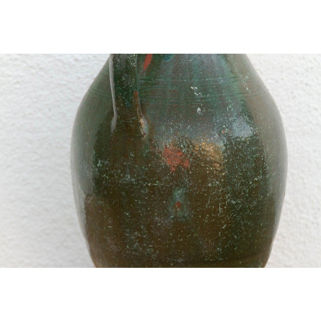 19th Century Antique French Green Glazed Olive Jar For Sale - Image 5 of 8