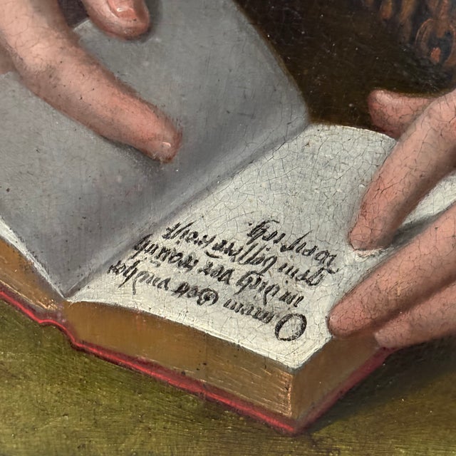 Black Pair of Dutch Elizabethan Portraits on Panel Circa 1580 For Sale - Image 8 of 9