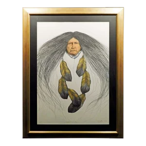 1980s Frank Howell "Lakota Legacy Ii" Hand Signed With Custom Frame
