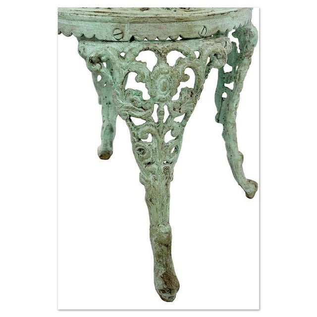 Weathered Cast Iron Garden Chair For Sale - Image 3 of 6
