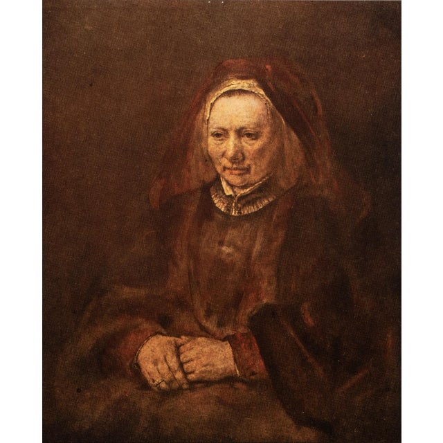 An excellent First Edition period antique full-color print by Mortimer Menpes after painting "Portrait of an Old Lady in a...