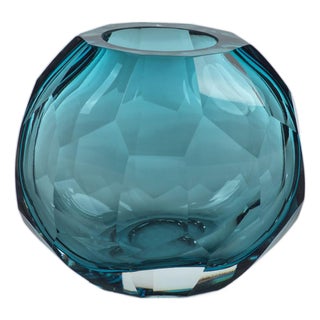 Nixie Hand Cut Glass Vase For Sale