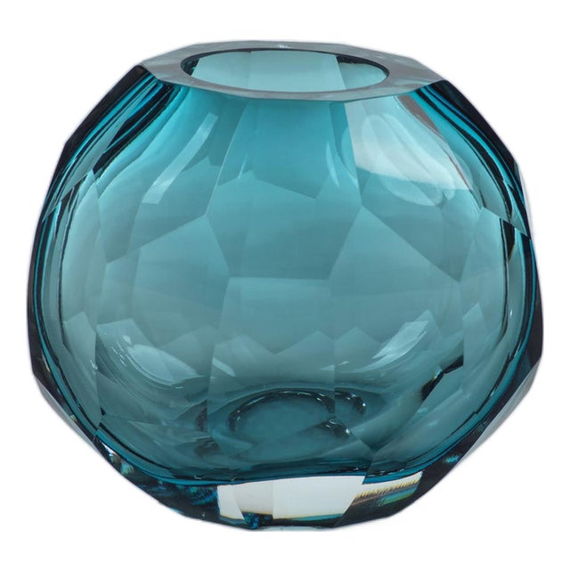 Nixie Hand Cut Glass Vase For Sale