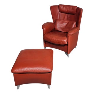 Set of DS-23 Lounge Chair and Ottoman by Franz Josef Schulte for de Sede For Sale