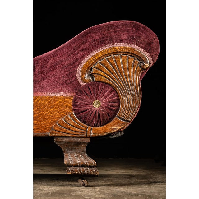 Antique Quarter Sawn Oak Chaise Lounge For Sale - Image 9 of 9