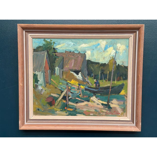 Carl‑axel Schwieler, Vid Knabäck, Skåne, 1950s, Oil Painting on Panel, Framed For Sale - Image 14 of 18