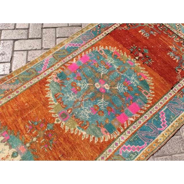 Vintage Handmade Rug Runner - 38" X 144" For Sale - Image 10 of 13