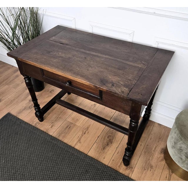 Wood Antique Italian Walnut Desk, 1890s For Sale - Image 7 of 11