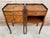 Brown Pair of French Marquetry Bedside Tables with Drawer and Cabinet, 1940s For Sale - Image 8 of 13