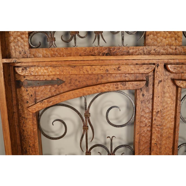 Handcrafted Solid Wood Rustic Double Exterior Door – Custom Mexican Design Made to Order For Sale - Image 10 of 16