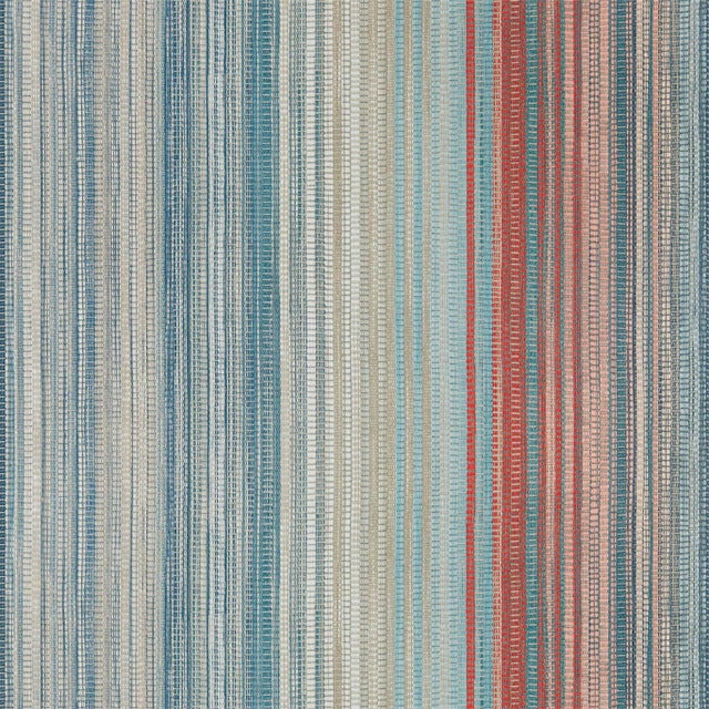 Harlequin Spectro Stripe Wallpaper in Teal/Sedona/Rust - a Sample For Sale