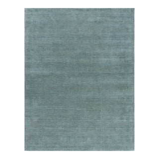 Rug & Kilim’s Modern Rug in Cream & Blue, With Stripes and Geometric Patterns For Sale