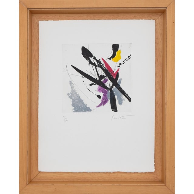 Jean Miotte, Abstract Composition H, Original Signed Engraving For Sale