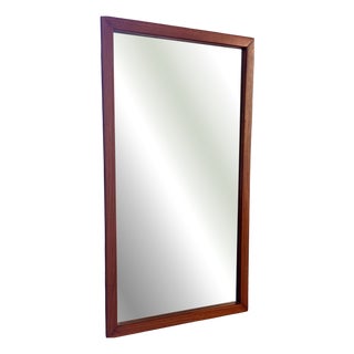 Vintage Danish Rectangular Teak Mirror, 1960s For Sale