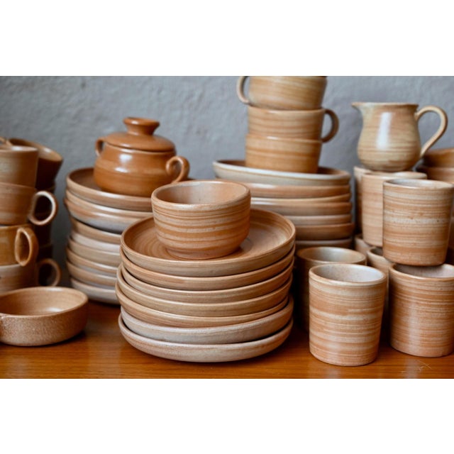 Ceramic Dinner Service with Glazed Terracotta by Jean Austruy, 1960s For Sale - Image 4 of 17