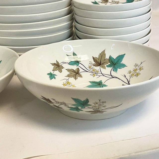 Syracuse China 1960s Mid-Century Boho Chic Arts & Crafts Syracuse Woodbine China Service for 8+ - Set of 53. For Sale - Image 4 of 12