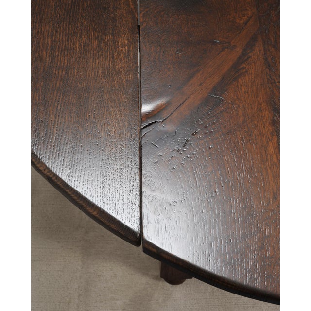 English Georgian Style Oak Drop-Leaf Wake Dining Table 7.5 Ft For Sale - Image 15 of 18