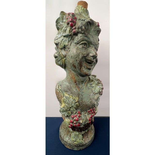 Mid 20th Century Italian Luxardo Bacchus Figural Ceramic Decanter Sculpture For Sale In Houston - Image 6 of 13