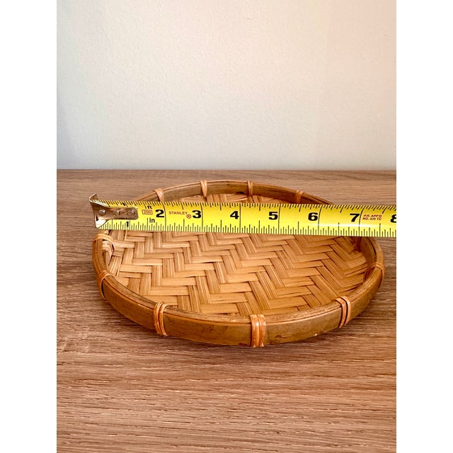 Handwoven Bamboo Round Decorative Trays, Set of 2 For Sale - Image 9 of 18