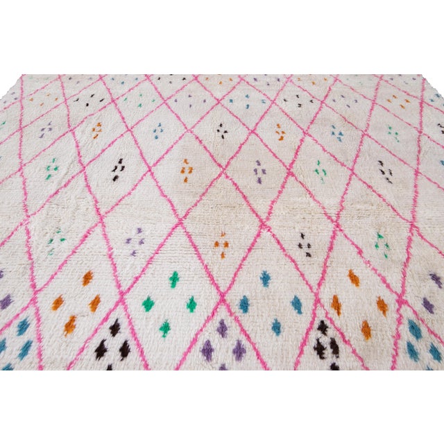 21st Century Modern Moroccan-Style Wool Rug For Sale - Image 12 of 13