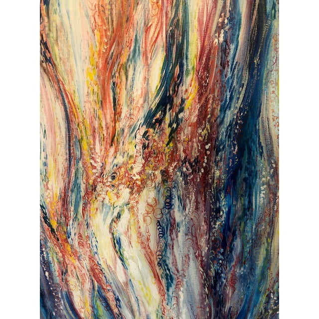 Ruby Red Abstract 1973 Painting, “Mystic Fires,” Signed by Swift For Sale - Image 8 of 13