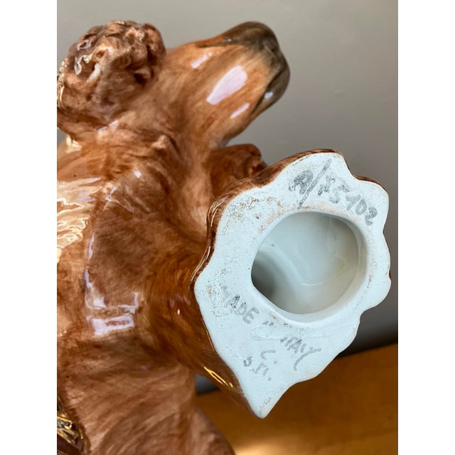 Vintage Italian Glazed Ceramic Spaniel For Sale - Image 10 of 12