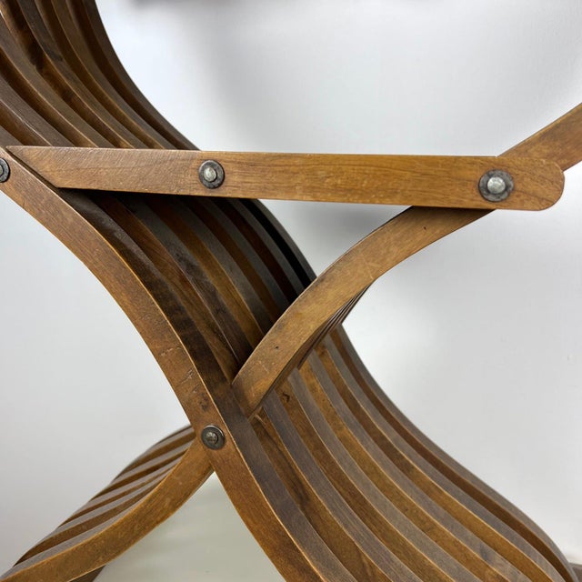 Brown Florentine Renaissance Savonarola Chair in Carved Wood For Sale - Image 8 of 11