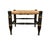 Antique Ebonized Hitchcock Stool / Footsool With Woven Rush Seat, Stenciling, & Spool Legs For Sale In Dallas - Image 6 of 12