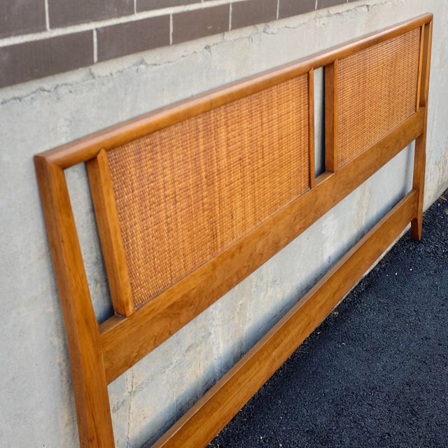 Walnut & Cane King Headboard by Century Furniture Chairish